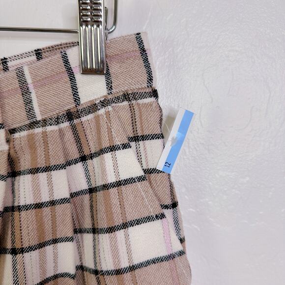 Treasure & Bond Preppy Plaid Pleated Cotton Shorts Tan Brown Chanterelle 8 NWT - Picture 10 of 10